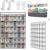Yoojahow 36 Pocket Calculator Holder for Classroom Calculator Storage Organizer over The Door Hanging Storage Rack with Clear PVC Pockets, Number Stickers for Back to School Exam Room