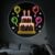 YOTQUULKI Portable Projector Lamp USB Powered Projects Pixel Art Birthday Cake with Balloons for Festive Party Ambiance