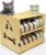YOUWE7 Cat Food Organizer, Bamboo Can Organizer for Pantry,2 Tier Stackable Pet Food Can Organizer for Kitchen Pantry, Can Rack Organizer for Human and Pet Food Cans, FIFO Design