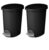 YSFTJIOB 2 Pack .6 Gallon Small Step Trash Can, Black Plastic Bathroom Garbage Bin with Step-On Lid, Removable Liner and Bag Holder, Hands-Free Odor-Free Waste Bucket for Bedroom Office Space