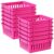 yskplrkn 12 Pack Small Classroom Storage Baskets for Classroom Organizing, 5.3 inch Square Plastic Bins for Teacher Supplies, Desktop Trays for School, Office, and Home Kitchen (Purple)
