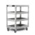 YsXoWiui Stainless Utility Cart Tool Cart Rolling Cart Service Cart with Caster Wheels and Handle Rectangular Frame with, 3-Inch Silent Wheels, 4-Layer Stainless Steel Cart