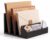 YUMFUN Mail Organizer for Desk 3-Slot, Vertical Letter Holder, 1 pcs Black
