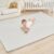 Yumiio Large Vegan Leather Baby Play Mat for Floor,1.3″Thick Foam 59×82 Foldable Waterproof Kids Play Mat,Stylish and Just Wipe-Clean Playmat for Baby Play on Floor (Grey Checker)