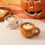 YumiPLUS 4pcs Ceramic Mugs Set, 9.4OZ Cute Coffee Cup Set, Hello Pumpkin Design, Dishwasher Safe, Gift for Fall (Pumpkin)