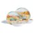 Yummost 12pcs Melamine Dinnerware Set, Green pickup truck Plates Bowls