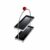 YunJove Storage Shelf Countertop Organizer Rack Stand With Stainless Steel And Acrylic Elegant Arched Multi Tier Layout With Non Slip Feet suitable for vanity, Black, 2-Tier Red Ball