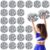 Yunsailing 24 Pack Cheerleading Pom Poms with Baton Handle 14.5 Inch Metallic Cheering Squad Pompoms for Team Sports Football Dance Cheering Adults(Silver)