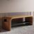 YUNSEU Entryway Shoe Bench with Leather Cushion,Upholstered Shoe Rack Bench,