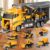 YunWings Toddler Boys Construction Truck Vehicle Toy Set with Play Mat and Die-Cast Toy Car, Transport Carrier Truck for Kids 3-5, Birthday Gifts Toys for 3-8 Year Old Boys