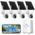 YUNZIEN 6MP Security Cameras Outdoor Wireless,Solar Powered Dual Lens Home Security Camera System,4-Cam Kit,64GB Local Storage,No Monthly Fee,AI Motion Tracking,2K Color Night Vision,5G & 2.4G WiFi