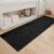 ZALL Black Waffle Bath Mat Wavy,Super Absorbent Non Slip Bathroom Rug, Black 24x72inch, Machine Washable Ultra Soft Floor Mats