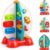 Zcpotizi Space Rocket Sensory Toy for Toddlers 1-3, Space-Themed Fine Motor Activity Toy with Music, Bead Maze, Gears, Lights & Songs, Baby Learning Toy, 1st Birthday Gift for Boys Girls 18M+