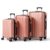 ZEJOROSE ABS Trolley Case 20in 24in 28in 3PCS Suitcase Set Vertical Striped Frosted Case Suitcase Rose Gold