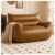 Zentrava Brown Loveseat Faux Leather Bean Bag Sofa