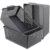 ZEONHEI 3 Pack Large Plastic Storage Baskets, 14.3 x 10.2 x 5.7 Inch Grey Storage Bins, Stackable Plastic Woven Basket Organizer Tray for Pantry Organization