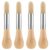 Zerodis 4 Pcs Toddler Paint Brushes, Gourd Shape, 12cm / 4.72in, Wood, Low Key Circular Head Design, Round Wooden Handle of 0.87 Inches/2.2 Cm in Diameter, for Preschool Painting Art Craft