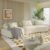 ZexLuvande Modular Sectional Sofa, 139″ Chenille Sleeper Couch Beige