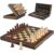 ZEXORA 12 Inch Magnetic Chess Set – Folding Wooden Board, Extra Queens