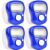 ZGLUZP 4pcs Blue 5 Digit LED Digital Row Counter, Display Counter Clicker, Handheld Number Click Counter, Electronic Finger Counter Hand Tally Counter with Ring for Golf, Track and Field Lap Counters