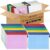 Zhehao 200 Pcs A4 Mesh Zipper Pouch Bulk Waterproof Mesh Zipper Organizer Plastic File Folder Case for School Office Supplies Document Board Games Puzzle (Vibrant)