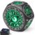 ZHOORQI 8-in-1 DND Dice Set – Metal Spinner Dice with Dual D20, 3D Monster Engravings & Smooth Spinning – Perfect for TTRPG, D and D Dungeons and Dragons Gifts(Black Dice- Green)