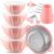 Ziliny 4 Pcs Mixing Bowls with Lids Plastic Nesting Bowls Set with Stainless Steel Colander 8 Pcs Measuring Cups and Spoons Set and Foldable Kitchen Funnel for Kitchen Cooking Accessories (Pink)