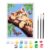 Zimrobin Painting by Numbers from 5 6 7 Years Girls and Boys, Painting by Numbers for Children with Frame, 3 Brushes and Acrylic Paints, 18 x 24 cm (Kitten and Butterfly)