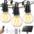 ZJOJO 100ft Solar String Lights for Outside G40 Cafe Patio Lights String