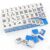 ZJXYM American Mahjong Tile Set, 166 Blue Tiles with Two Dices, Mahjong Tile Game for Four Players (1.2’’x0.9’’x0.51’’)