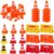 ZKNDRHJO 60Pcs Mini Traffic Cones Set with Fences for Road Building,and Educational Play | Perfect Mini Construction Cones Toys and Essential Construction Party Supplies (60, Three Colors)