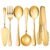 ZLMTZDJD 6-Piece Gold Serving Utensil Set, Stainless Steel Flatware