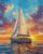 ZMHZMY Paint by Numbers for Teens Paint by Numbers Kits Sailboat,Ocean Landscape Drawing Home Decor 16×20 Inch,Without Frame