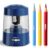 ZMOL Electric Pencil Sharpener Battery Operated Power Kids for Colored & Jumbo Pencils No.2/(6-12mm) Safe & Easy Use Plug in Portable with (AC Adapter,USB, Battery) for Classroom/Office/Home Dark Blue