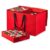 ZOBER Christmas Ornament Storage Box – Stores 200 3″ Ornaments with Individual Trays – Tear Proof 600D Oxford Fabric – ornament organizer storage box (Red, 200-3″ Ornaments)