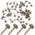 ZOCCVI 500 Pcs Brads Paper Fasteners Iron Brass Round Head Mini Metal Brads Card Making, Kids Crafts, DIY Paper Projects, Metal Brads for School Supplies