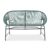 ZOEDO CONDESSA Outdoor Patio Wicker Love SEAT, Green PE Rattan & Iron Frame, Set of 1