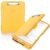 Zoenley Clipboard with Storage, 8.5 x 11” Letter Size Paper Folder with Pen Holder, High Capacity Side-Opening Case, Heavy Duty Plastic Clip Board Storage for Teachers, Students, Office,Yellow
