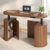 zofiauai Mid Century Modern Electric Standing Desk, 55 x 22 Inch Sit Stand Up Desk with Storage, 2 Doors, Wooden Adjustable Height Computer Executive Desk for Home Office, Walnut