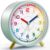 Zonopy Kids Alarm Clock, Silent Non-Ticking, Analog Learning Clock for School Beginners, Stylish Round Metal Clock, Battery Operated, Loud Ringing Kids Back to School Gifts
