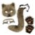 ZPGVWXKO Festival Costume Tail Animal Costume Set With Headpiece Tail Collar Gloves Soft Furry Texture And Adjustable Strap For Comfort Suitable for Halloween, Light Yellow