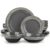 ZSRUIKJN Kitchen Plates 16 Piece Stoneware Dinnerware Set with Dinner Dessert Plate Cereal Pasta Bowl Service
