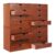 Ztiythgiw 16-Drawer Wooden Desk Organizer, 4 Pack Retro Storage Box, Brown