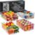 Zulay Kitchen 4 Pack Refrigerator Organizer Bins – Large Clear Fridge Storage Containers with Built-In Handles & Non-Slip Feet – Ideal Fridge Organizers, Kitchen Cabinets, Pantry Organization