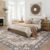 ZUNTKON 10×10 Square Area Rug: Washable Dark Brown Area Rug for Living Room