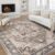 ZUNTKON 9×9 Square Area Rug: Washable Dark Brown Area Rug for Living Room