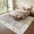 ZUNTKON Washable 8×8 Square Area Rugs for Living Room Vintage Non Slip Grey