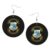 ZVPLOVJ Strategic Air Command Veteran Leather Round Dangle Earrings for Women Double-Sided Design with Hook