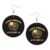 ZVPLOVJ United States ROTC Cadet Command Leather Round Dangle Earrings for Women Double-Sided Design with Hook