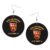 ZVPLOVJ Us 32nd Air Defense Command Patch Leather Round Dangle Earrings for Women Double-Sided Design with Hook